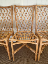 Load image into Gallery viewer, A Stunning Set of Four Vintage Bamboo & Rattan Chairs