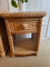 Load image into Gallery viewer, Vintage Wicker Bedside Tables
