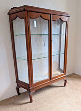 Load image into Gallery viewer, Vintage Walnut Display Cabinet with Glazed Sides & Cabriole Legs