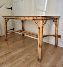 Load image into Gallery viewer, Vintage Angrave’s Bamboo & Rattan Dining Table with Original Glass Top