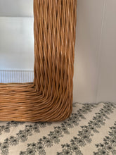 Load image into Gallery viewer, Large Vintage Rattan Mirror