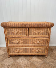 Load image into Gallery viewer, Vintage Wicker Chest of Drawers
