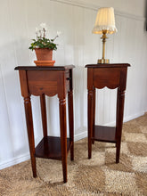 Load image into Gallery viewer, Pair of Vintage Mahogany Scalloped Bedside Tables
