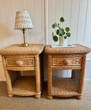 Load image into Gallery viewer, Vintage Wicker Bedside Tables

