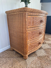 Load image into Gallery viewer, Vintage Rattan and Wicker Chest of Drawers
