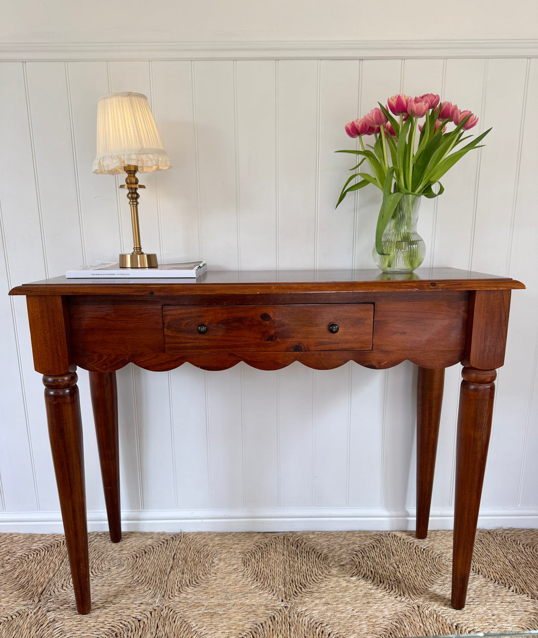 Mahogany Scalloped Console Table/Desk/Dressing Table