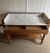 Load image into Gallery viewer, Antique Washstand with Marble Top
