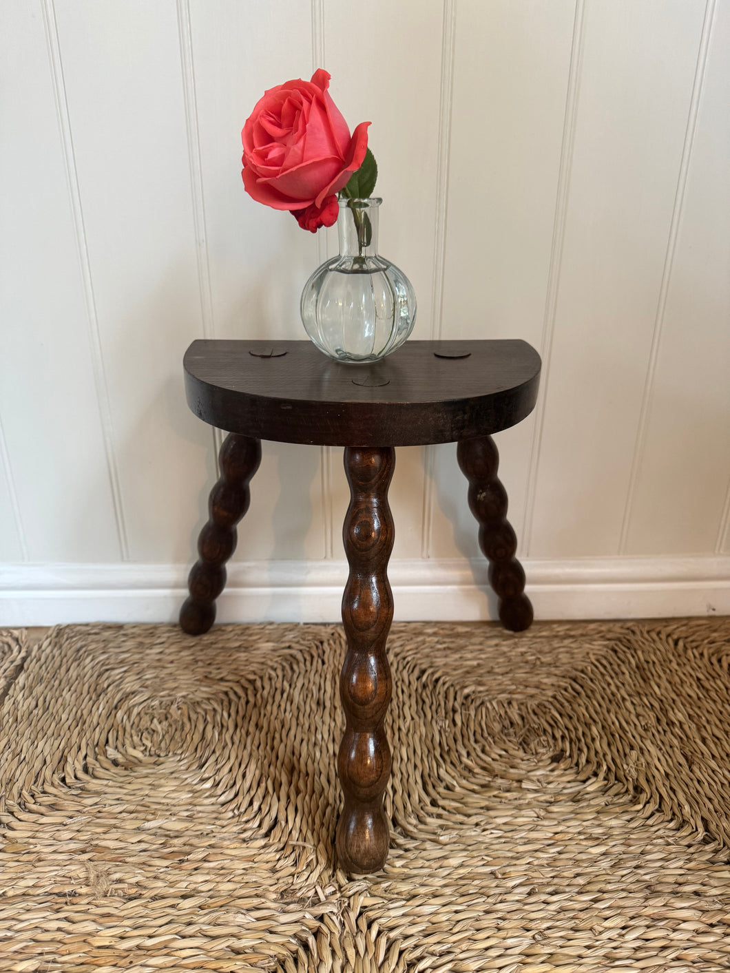 French bobbin half moon stool