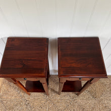 Load image into Gallery viewer, Pair of Vintage Mahogany Scalloped Bedside Tables
