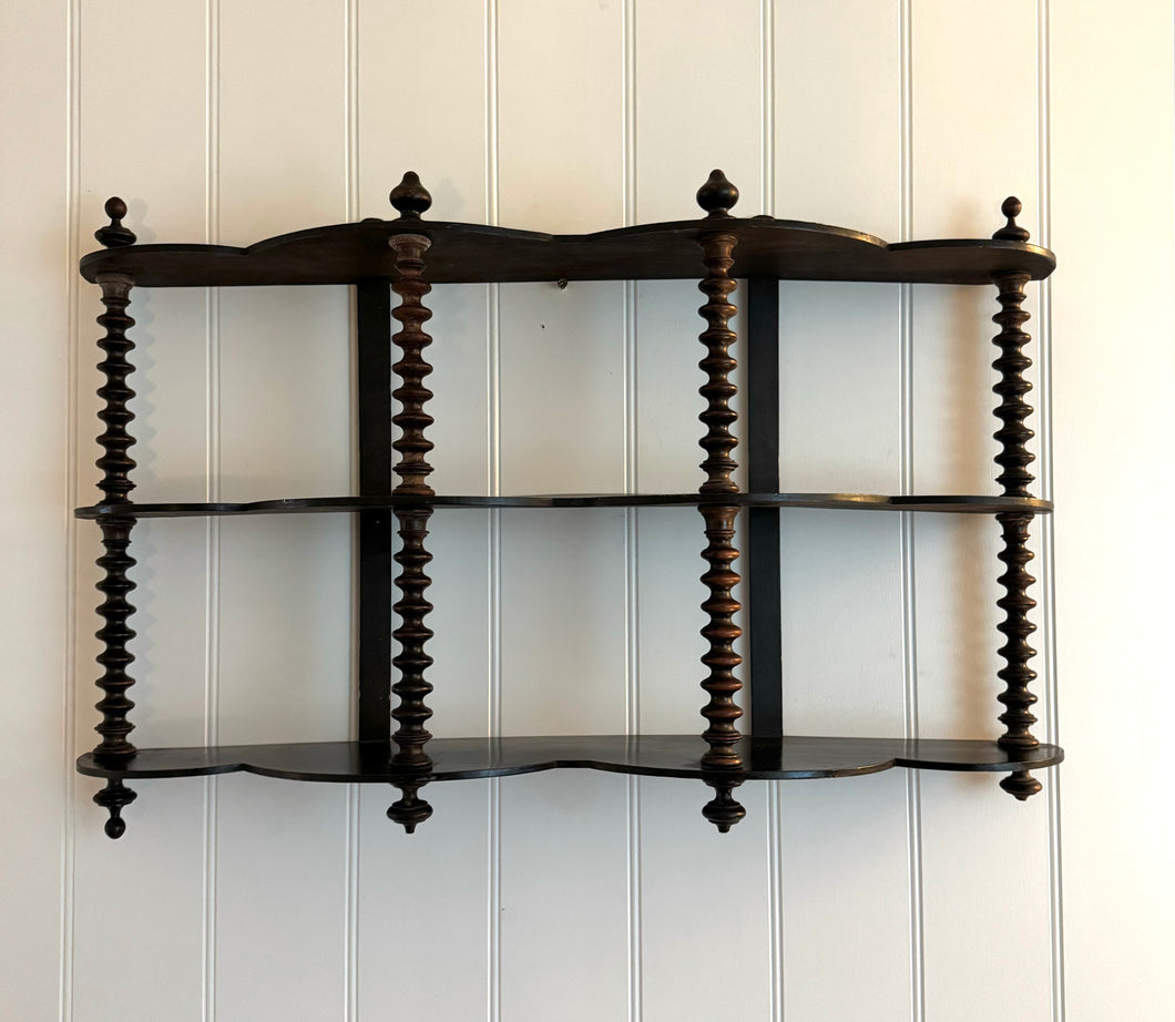 A lovely French vintage bobbin wall shelf.