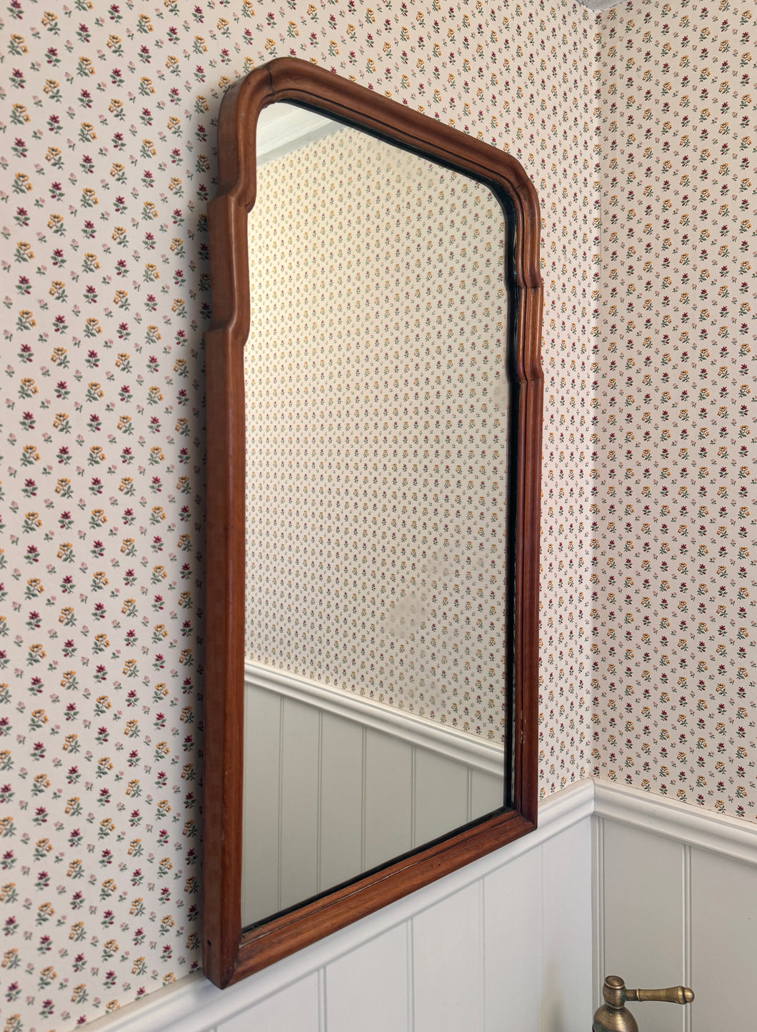 Antique Oak Queen Anne Mirror