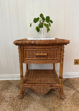 Load image into Gallery viewer, Vintage Wicker Scalloped Bedside
