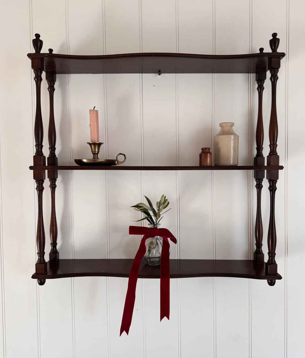 Vintage Mahogany Three Tier Wall Etagere