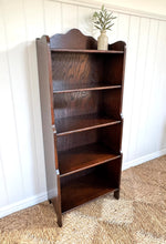 Load image into Gallery viewer, Antique Mahogany Waterfall Scalloped Top Bookcase
