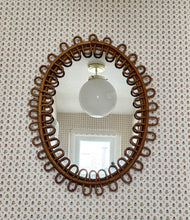 Load image into Gallery viewer, A charming ‘Albini style’ vintage bamboo mirror.
