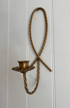 Load image into Gallery viewer, A pairs of vintage brass rope, scalloped edge wall sconces
