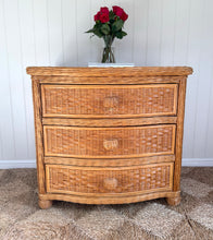 Load image into Gallery viewer, Vintage Rattan and Wicker Chest of Drawers
