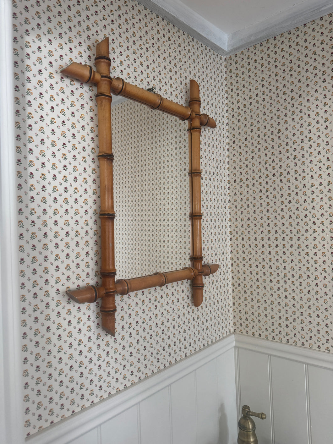Vintage Faux Bamboo Mirror