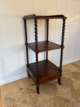 Load image into Gallery viewer, Antique Oak Batley Twist Whatnot.
