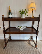 Load image into Gallery viewer, Vintage Mahogany Barley-Twist Bar Cart
