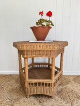 Load image into Gallery viewer, Vintage Rattan Two Tier Side Table
