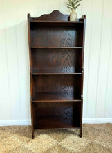 Load image into Gallery viewer, Antique Mahogany Waterfall Scalloped Top Bookcase
