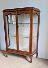 Load image into Gallery viewer, Vintage Walnut Display Cabinet with Glazed Sides &amp; Cabriole Legs
