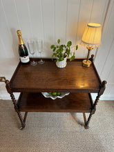 Load image into Gallery viewer, Vintage Mahogany Barley-Twist Bar Cart
