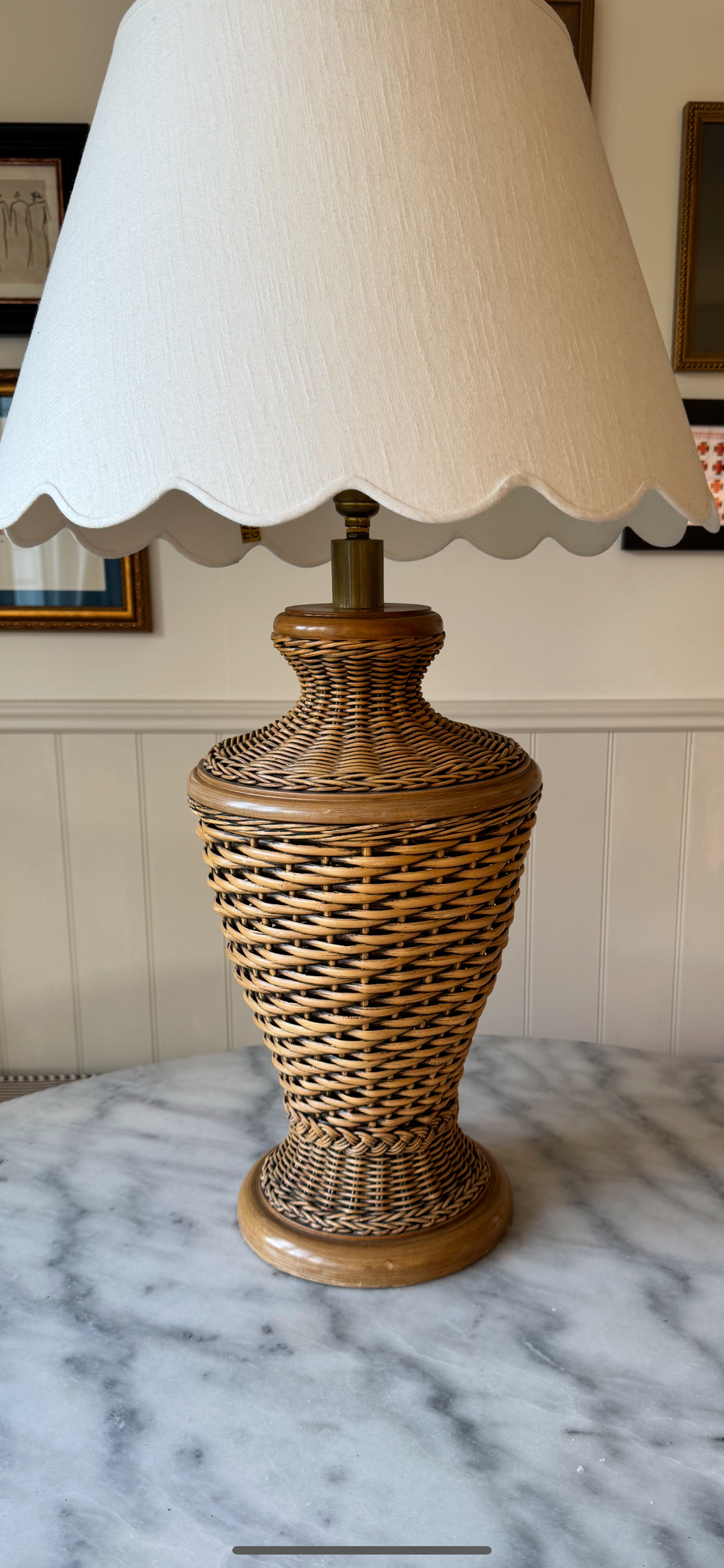 Vintage Rattan Lamp Base